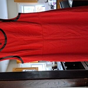 Talbots Red Dress with Black Accents